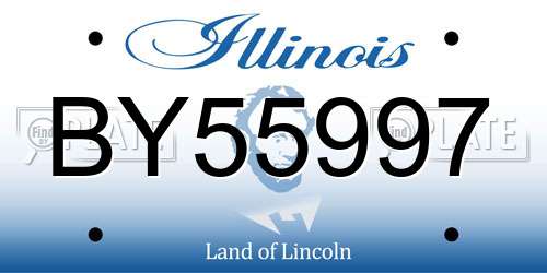 BY55997 Illinois License Plate