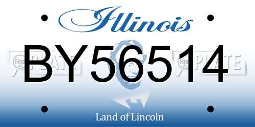 BY56514 Illinois License Plate