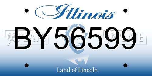 BY56599 Illinois License Plate