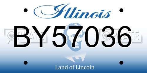 BY57036 Illinois License Plate