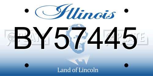 BY57445 Illinois License Plate
