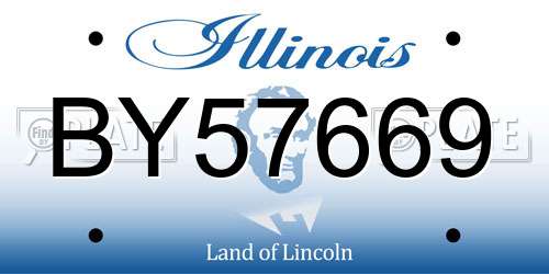 BY57669 Illinois License Plate