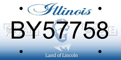 BY57758 Illinois License Plate