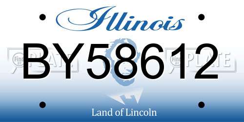 BY58612 Illinois License Plate