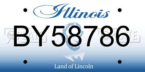 BY58786 Illinois License Plate