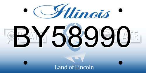 BY58990 Illinois License Plate