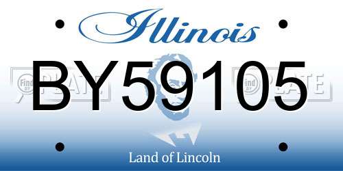 BY59105 Illinois License Plate