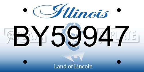 BY59947 Illinois License Plate