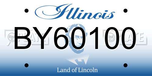 BY60100 Illinois License Plate