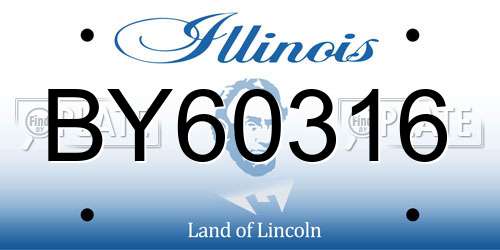 BY60316 Illinois License Plate