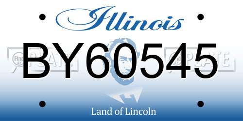 BY60545 Illinois License Plate