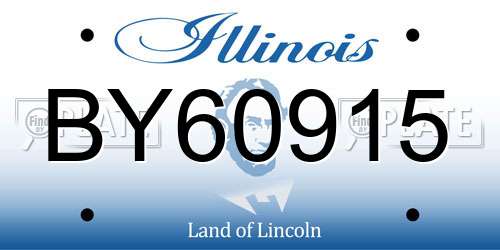 BY60915 Illinois License Plate