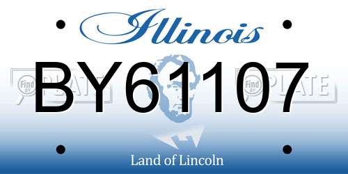 BY61107 Illinois License Plate