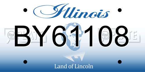 BY61108 Illinois License Plate