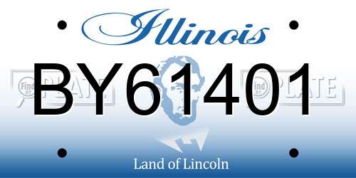 BY61401 Illinois License Plate