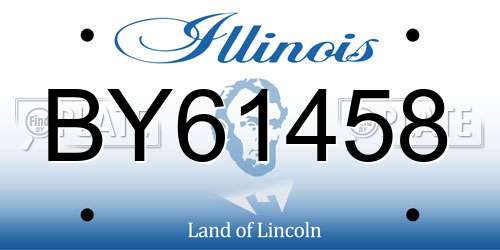 BY61458 Illinois License Plate
