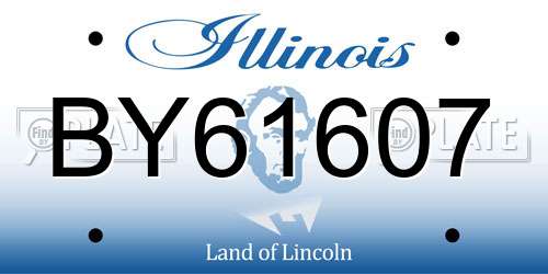 BY61607 Illinois License Plate