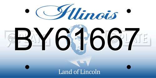 BY61667 Illinois License Plate