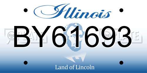 BY61693 Illinois License Plate