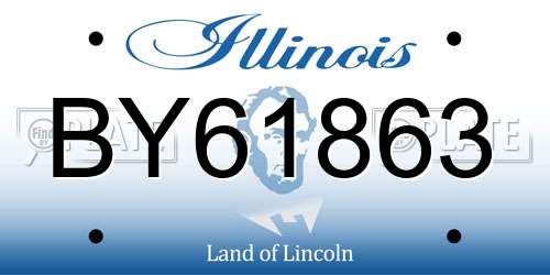BY61863 Illinois License Plate