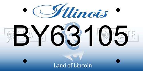 BY63105 Illinois License Plate