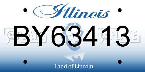 BY63413 Illinois License Plate
