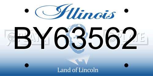 BY63562 Illinois License Plate