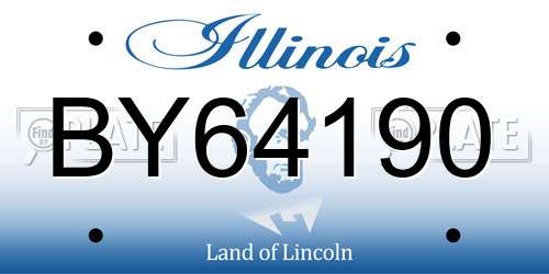 BY64190 Illinois License Plate