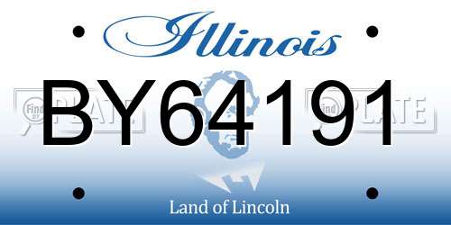 BY64191 Illinois License Plate