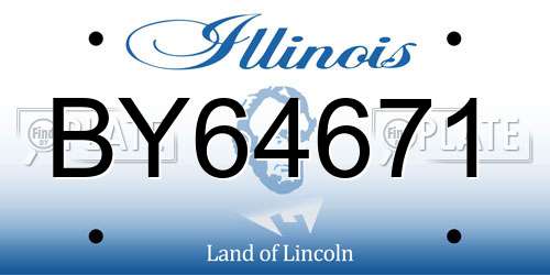 BY64671 Illinois License Plate