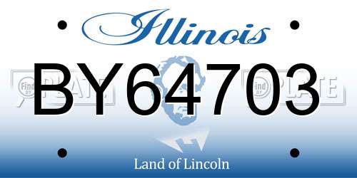 BY64703 Illinois License Plate