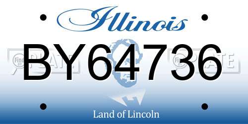 BY64736 Illinois License Plate