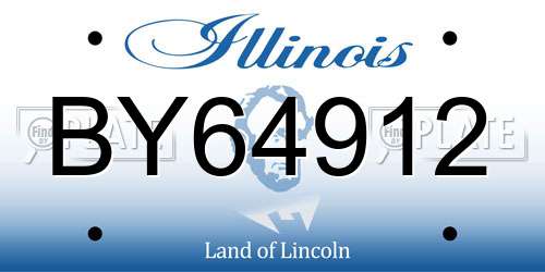 BY64912 Illinois License Plate