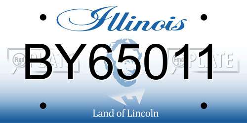 BY65011 Illinois License Plate