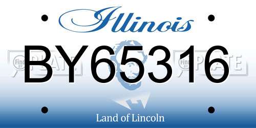 BY65316 Illinois License Plate