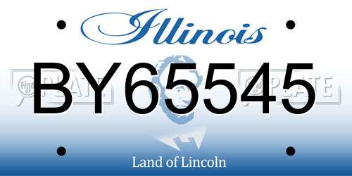 BY65545 Illinois License Plate