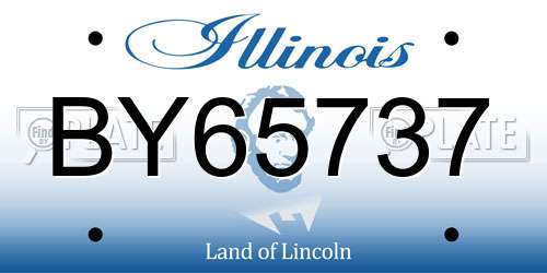 BY65737 Illinois License Plate