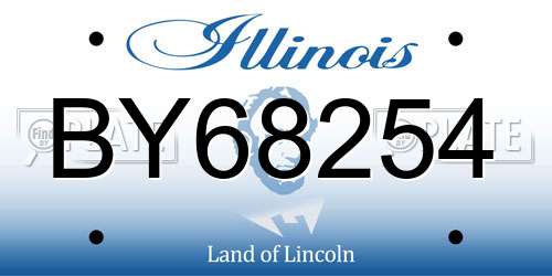 BY68254 Illinois License Plate