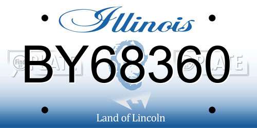 BY68360 Illinois License Plate