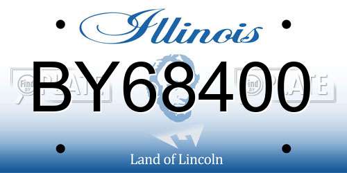 BY68400 Illinois License Plate
