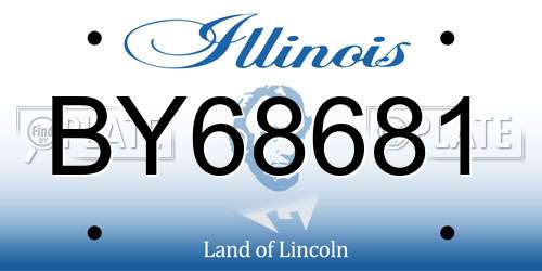 BY68681 Illinois License Plate