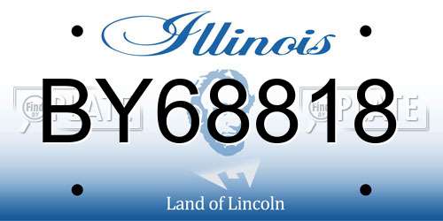 BY68818 Illinois License Plate