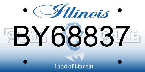 BY68837 Illinois License Plate