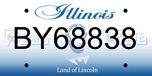 BY68838 Illinois License Plate