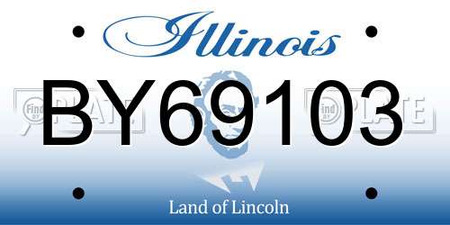 BY69103 Illinois License Plate