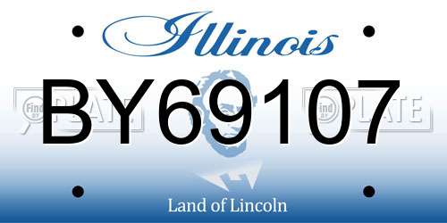BY69107 Illinois License Plate
