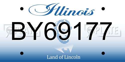 BY69177 Illinois License Plate