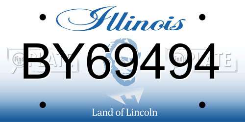 BY69494 Illinois License Plate