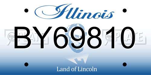 BY69810 Illinois License Plate
