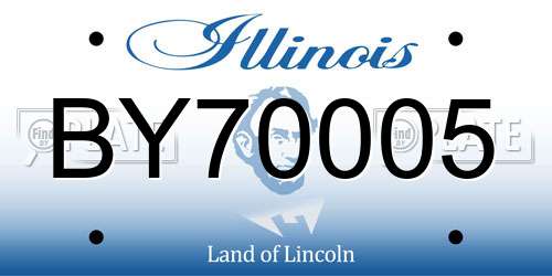 BY70005 Illinois License Plate